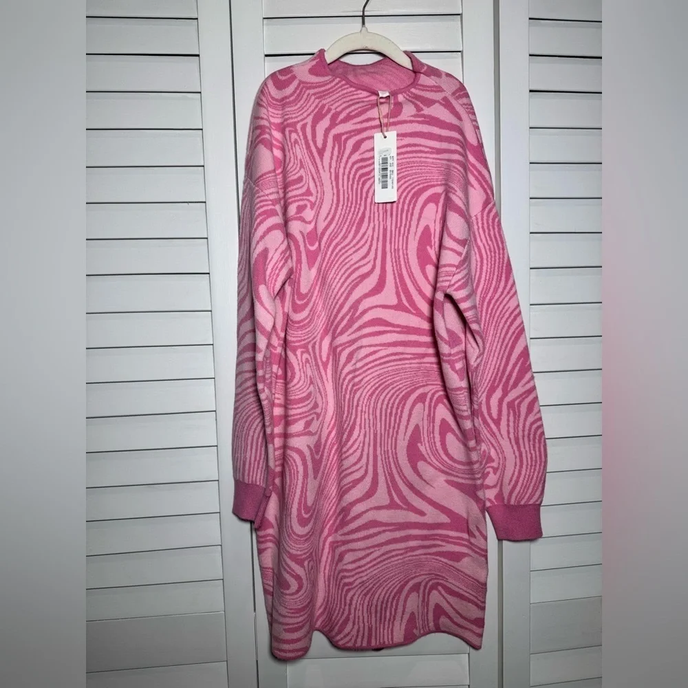 NWT Gianni Bini GB Girls Pink Marbled Mockneck Sweater Dress Size XL/16